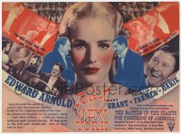 9m223 TOAST OF NEW YORK herald 1937 cult favorite Frances Farmer, Cary Grant, Edward Arnold, rare!