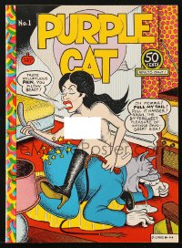9m084 PURPLE CAT #1 underground comix 1973 J. Lynch, Darby Holmes