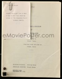 9m011 DESPERATE HOURS revised final draft script September 20, 1954, with signed William Wyler note!