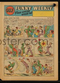 9m356 GULF FUNNY WEEKLY #384 comic book August 30, 1940 Curly and the Kids, Wings Winfair & more!