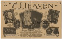 9m101 7TH HEAVEN world premiere herald 1927 1st Best Actress winner Janet Gaynor & Charles Farrell!
