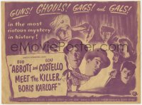 9m102 ABBOTT & COSTELLO MEET THE KILLER BORIS KARLOFF herald 1949 great images of scared Bud & Lou!
