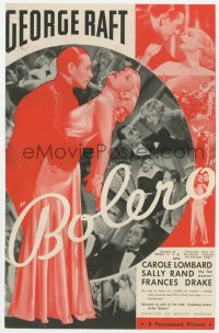 9m113 BOLERO herald 1934 fantastic images of George Raft & glamorous sexy Carole Lombard, rare!