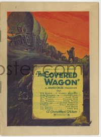 9m123 COVERED WAGON herald 1923 James Cruze classic, art of wagon train on Oregon Trail!