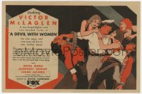 9m130 DEVIL WITH WOMEN herald 1930 art of Victor McLaglen, Humphrey Bogart billed but not shown!