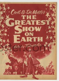 9m155 GREATEST SHOW ON EARTH herald 1952 Cecil B. DeMille classic, Charlton Heston, James Stewart