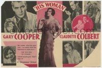 9m162 HIS WOMAN herald 1931 Gary Cooper thinks prostitute Claudette Colbert's a missionary, rare!