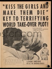 9m176 KISS THE GIRLS & MAKE THEM DIE herald 1967 Mike Connors & Dorothy Provine in Rio De Janeiro!