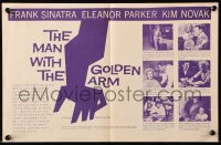 9m181 MAN WITH THE GOLDEN ARM herald 1956 addict Frank Sinatra, classic Saul Bass art & design!
