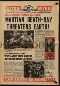 9m182 MARS ATTACKS THE WORLD/PLANET OUTLAWS herald 1974 Buster Crabbe as both sci-fi heroes!