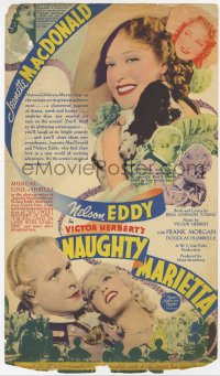 9m189 NAUGHTY MARIETTA herald 1935 Jeanette MacDonald & Nelson Eddy in Victor Herbert stage hit!