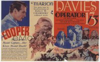 9m193 OPERATOR 13 herald 1934 Gary Cooper, Marion Davies & Jean Parker in the Civil War!