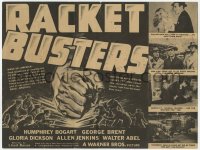 9m198 RACKET BUSTERS herald 1938 Humphrey Bogart blackmails George Brent into joining crooks, rare!