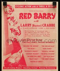 9m200 RED BARRY herald 1938 Buster Crabbe & Red Barry in 13 hair-raising chapters, serial!