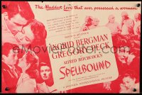 9m212 SPELLBOUND herald 1945 Gregory Peck & Ingrid Bergman, directed by Alfred Hitchcock!