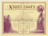 9m215 STREET ANGEL world premiere herald 1928 Janet Gaynor & Charles Farrell, Frank Borzage!