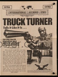 9m226 TRUCK TURNER herald 1974 AIP, cool images of bounty hunter Isaac Hayes, newspaper style!