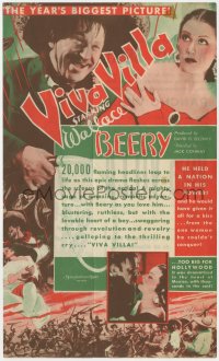 9m229 VIVA VILLA herald 1934 Wallace Beery as Pancho held a nation in his power, sexy Fay Wray!