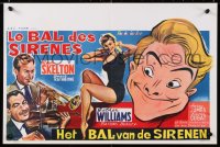 9p352 BATHING BEAUTY Belgian R1960s wacky art of Red Skelton & sexy smiling Esther Williams!