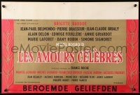 9p363 FAMOUS LOVE AFFAIRS Belgian 1961 art of Brigitte Bardot, Alain Delon, Jean-Paul Belmondo!