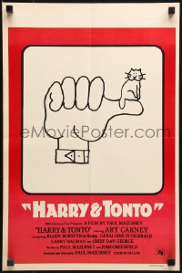 9p371 HARRY & TONTO Belgian 1974 Paul Mazursky, Art Carney, Ellen Burstyn, cat on thumb!