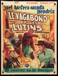 9p406 SADDLE TRAMP Belgian 1950 Joel McCrea, Wanda Hendrix, great western art by Bos!
