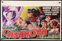 9p411 SINS OF CASANOVA 2-sided Belgian 1955 Gabriele Ferzetti, Corinne Calvet, early Ursula Andress!