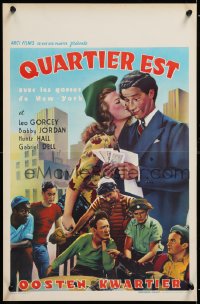 9p412 SMART ALECKS Belgian 1950 artwork of Leo Gorcey & The East Side Kids with pretty Gale Storm!