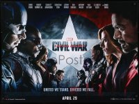 9p215 CAPTAIN AMERICA: CIVIL WAR advance DS British quad 2016 Marvel, Evans, Robert Downey Jr.!