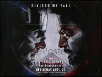 9p216 CAPTAIN AMERICA: CIVIL WAR teaser DS British quad 2016 Marvel, Evans, Robert Downey Jr.!