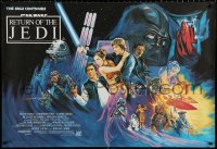 9p233 RETURN OF THE JEDI British quad 1983 George Lucas' classic, action artwork by Josh Kirby!