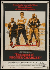 9p116 LEGEND OF NIGGER CHARLEY Egyptian poster 1972 Fred Williamson ain't running no more!