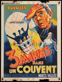 9p439 3 MARINS DANS UN COUVENT French 24x32 1950 Frederic Duvalles & singing nuns, ultra-rare!