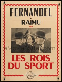 9p467 LES ROIS DU SPORT French 23x31 R1950s great image of Raimu & Fernandel w/ Lanvin!