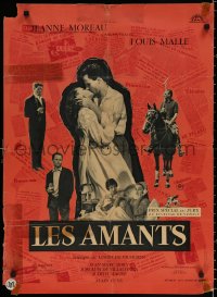 9p471 LOVERS French 23x31 1958 Louis Malle's Les Amants, Jeanne Moreau, Jean-Marc Bory, Allard art!