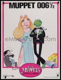 9p433 MUPPETS GO HOLLYWOOD James Bond parody style French 23x31 1980 Jim Henson, different!