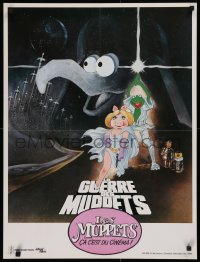 9p435 MUPPETS GO HOLLYWOOD Star Wars parody style French 23x31 1980 Jim Henson, different!