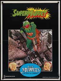 9p436 MUPPETS GO HOLLYWOOD Superman parody style French 23x31 1980 Jim Henson, completely different!