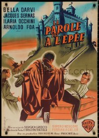 9p480 PIA OF PTOLOMEY French 22x31 1958 great different art of Jacques Sernas with sword in fight!