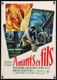 9p491 SONS & LOVERS French 20x28 1960 D.H. Lawrence's, Stockwell, wonderful art by Boris Grinsson!