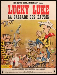 9p502 BALLAD OF DALTON French 15x20 1978 Lucky Luke, really great Morris cartoon western art!