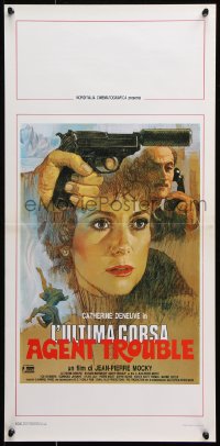 9p651 AGENT TROUBLE Italian locandina 1988 art of Catherine Deneuve & gun by Piero Ermanno Iaia!