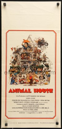 9p653 ANIMAL HOUSE Italian locandina 1979 John Belushi, Landis classic, art by Rick Meyerowitz!