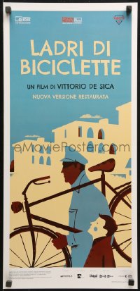 9p658 BICYCLE THIEF Italian locandina R2019 Vittorio De Sica's classic Ladri di biciclette, Ayestaran art!