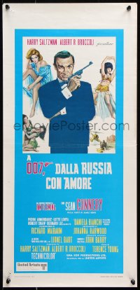 9p679 FROM RUSSIA WITH LOVE Italian locandina R1970s Sean Connery is Ian Fleming's James Bond!
