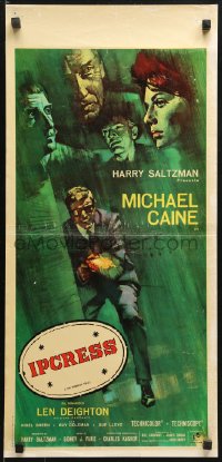 9p690 IPCRESS FILE Italian locandina 1965 different art of Caine in the spy story of the century!