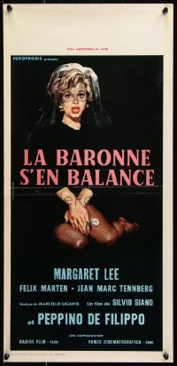 9p694 LA VEDOVELLA export Italian locandina 1965 great Mario Piovano artwork of sexy Margaret Lee!