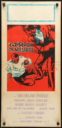 9p697 LAW OF MEN Italian locandina 1962 completely different art of men fighting by Brini!