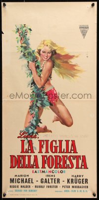 9p703 LIANE JUNGLE GODDESS Italian locandina 1957 Cesselon art of 16 year-old Marion Michael, rare!