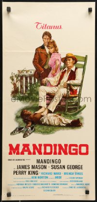9p707 MANDINGO Italian locandina 1975 different Ciriello art of racist James Mason, George & King!